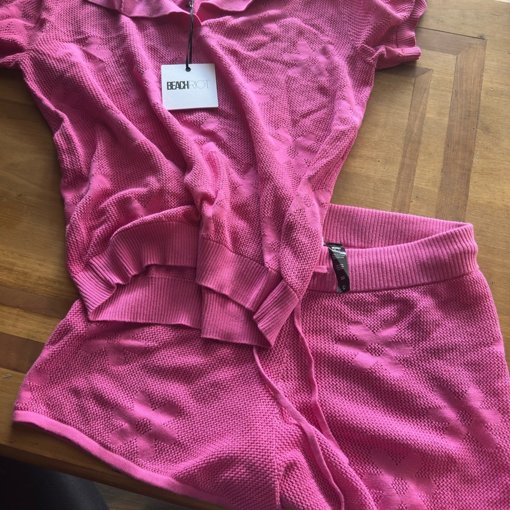 Beach Riot Pink Plush Pajama Set